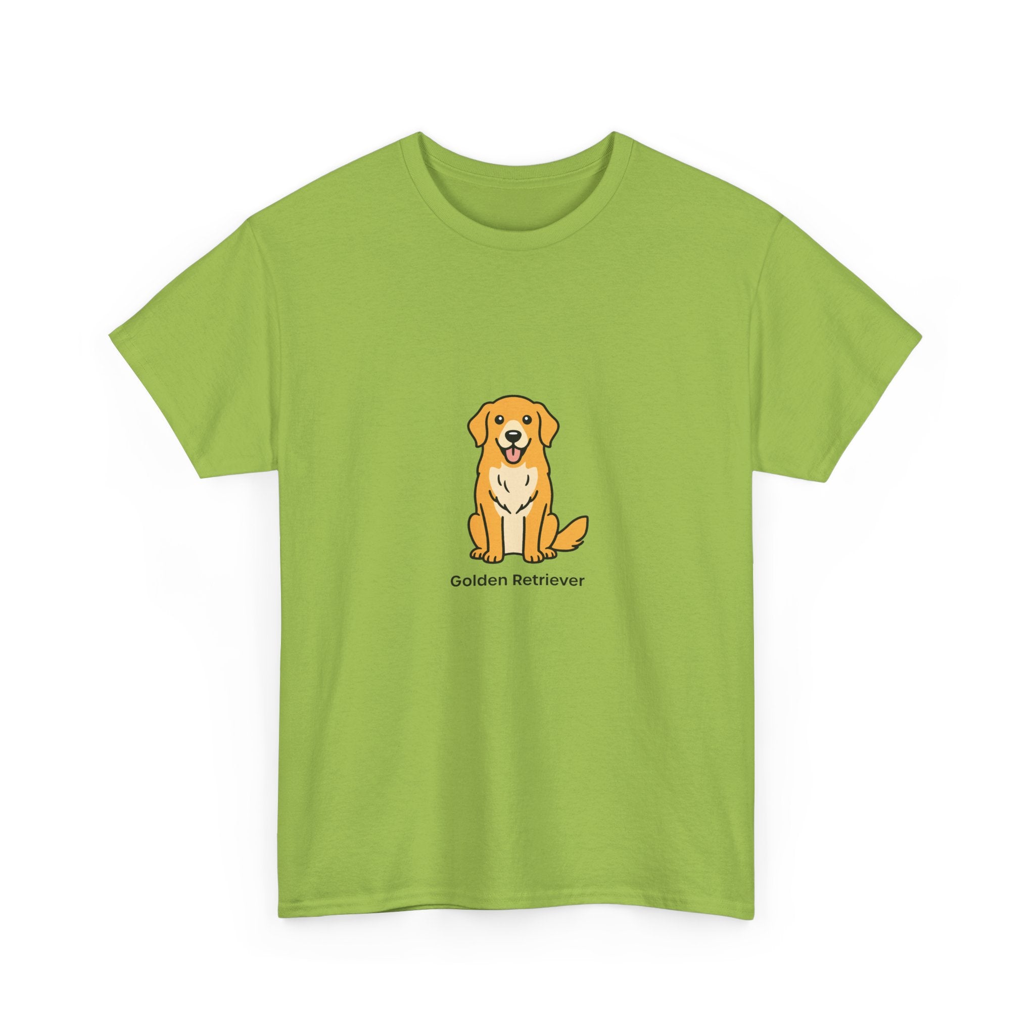 Golden Retriever Tee. Cute Sitting Dog Graphic T-Shirt for Dog Lovers
