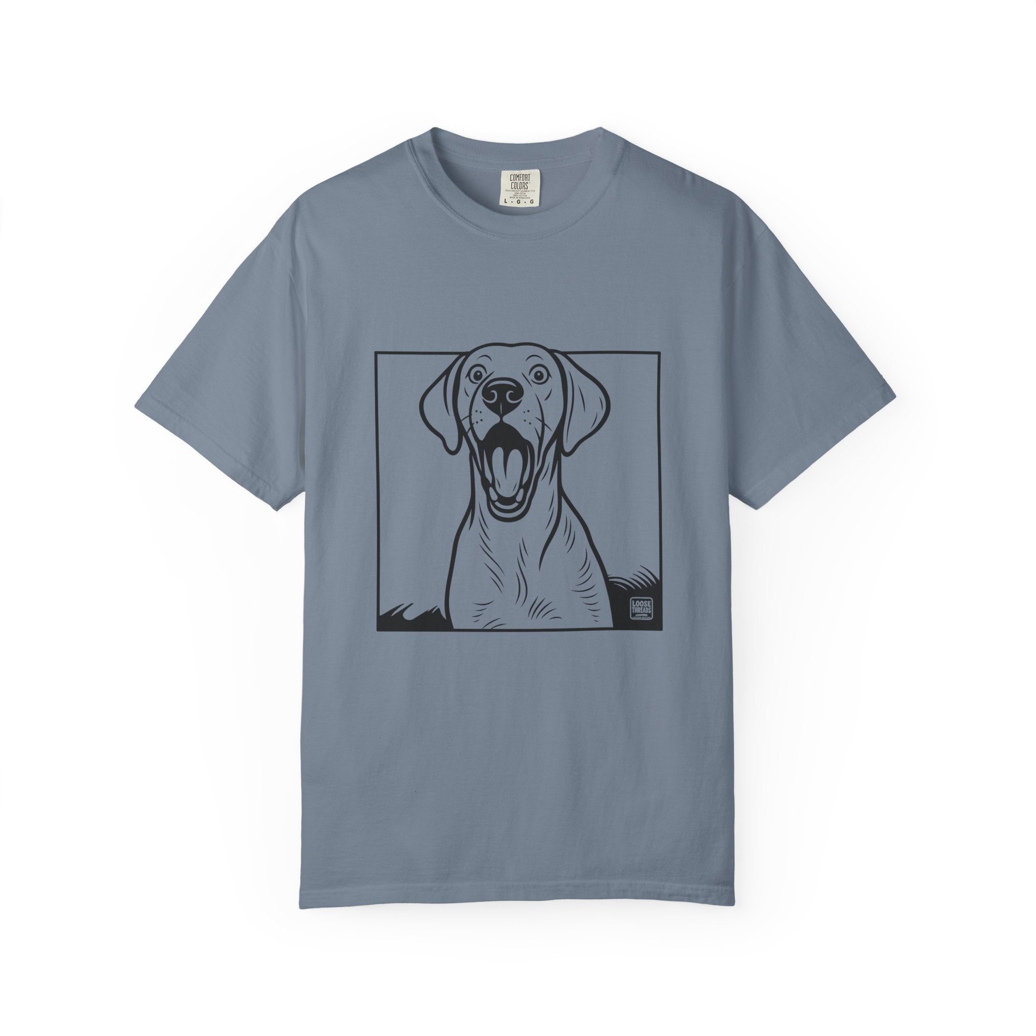 Yawning Lab Dog Graphic T-Shirt, Playful Pet Portrait Tee