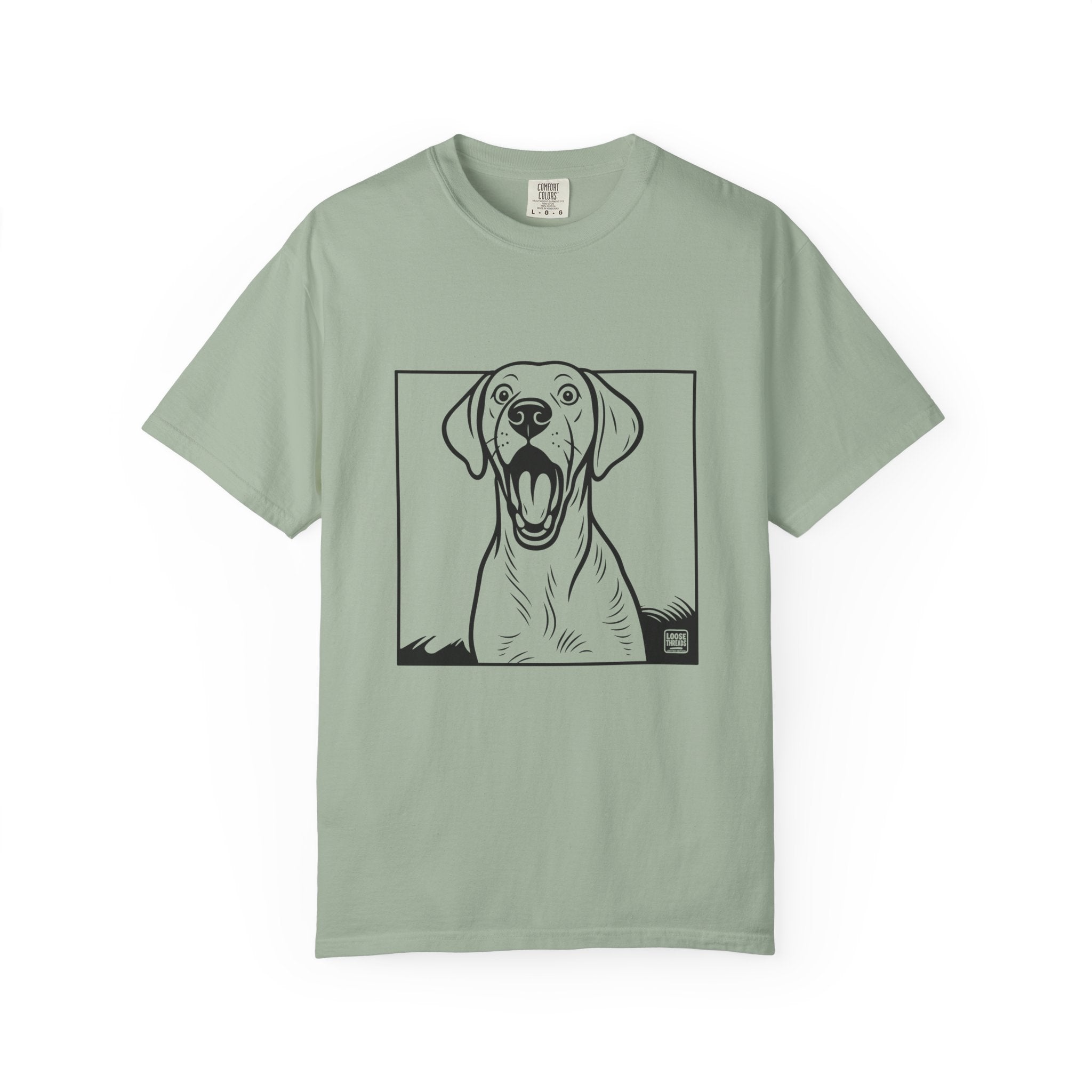 Yawning Lab Dog Graphic T-Shirt, Playful Pet Portrait Tee