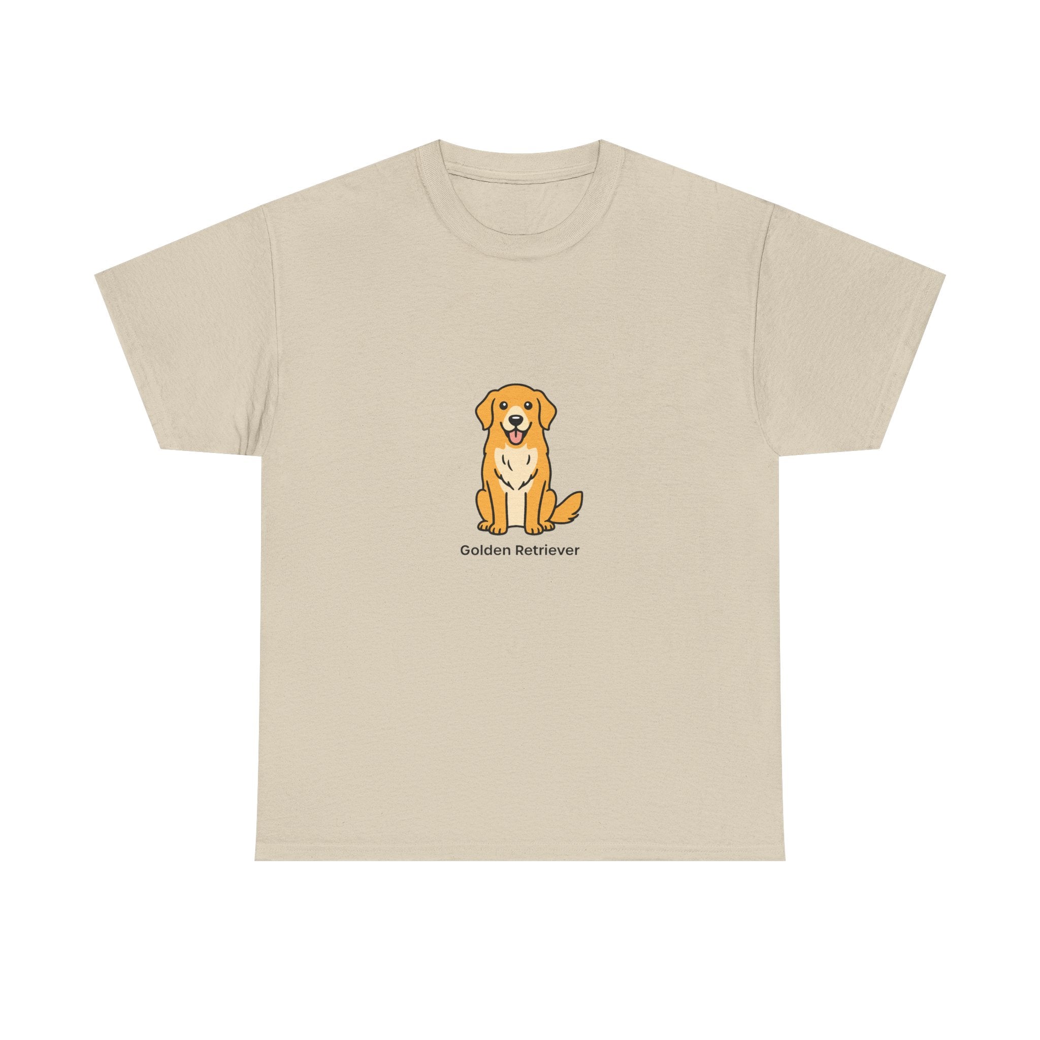 Golden Retriever Tee. Cute Sitting Dog Graphic T-Shirt for Dog Lovers