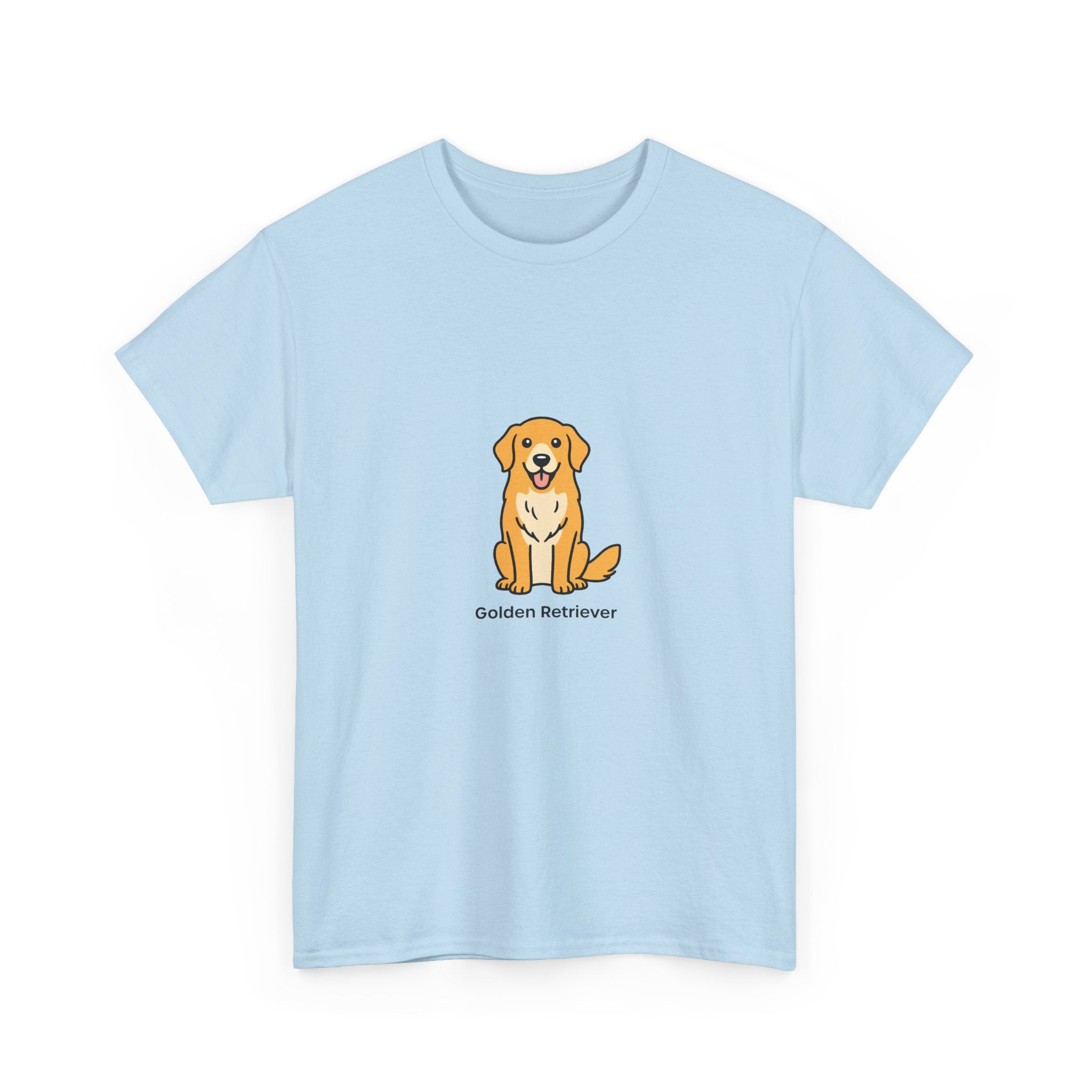Golden Retriever Tee. Cute Sitting Dog Graphic T-Shirt for Dog Lovers