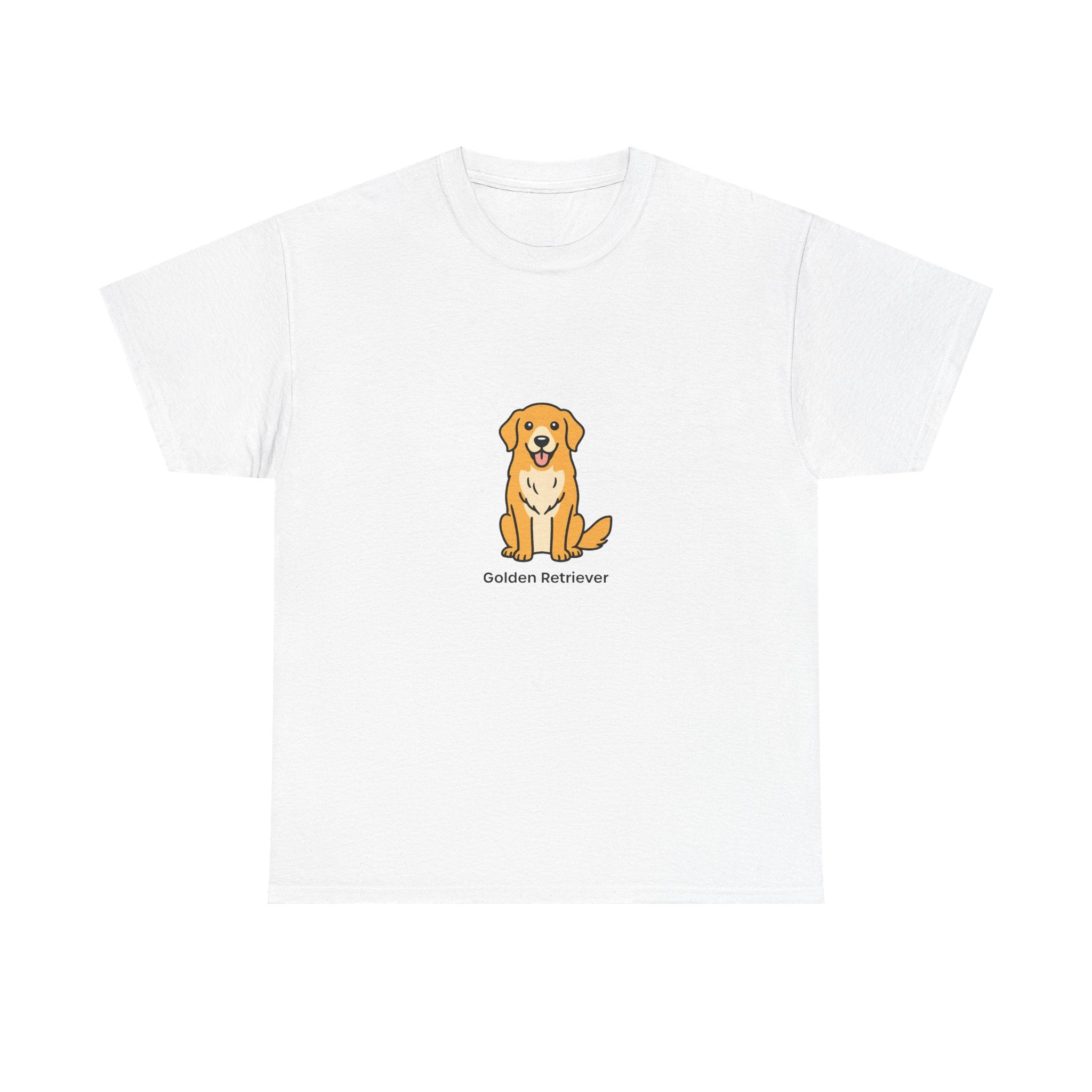 Golden Retriever Tee. Cute Sitting Dog Graphic T-Shirt for Dog Lovers