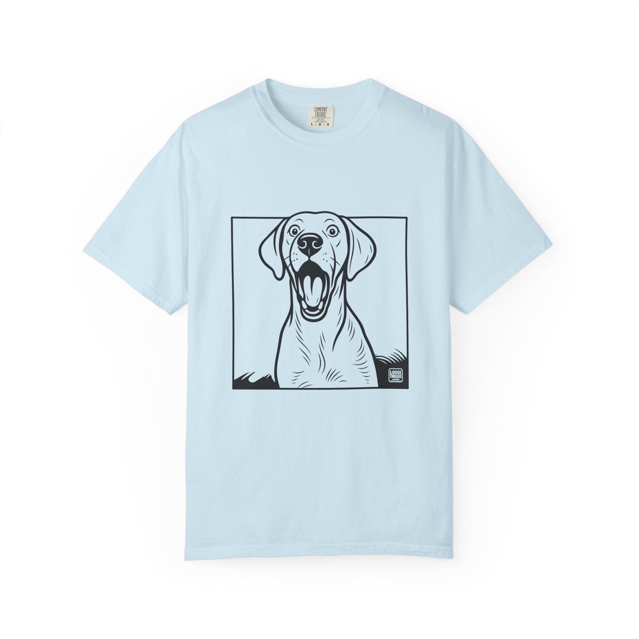 Yawning Lab Dog Graphic T-Shirt, Playful Pet Portrait Tee