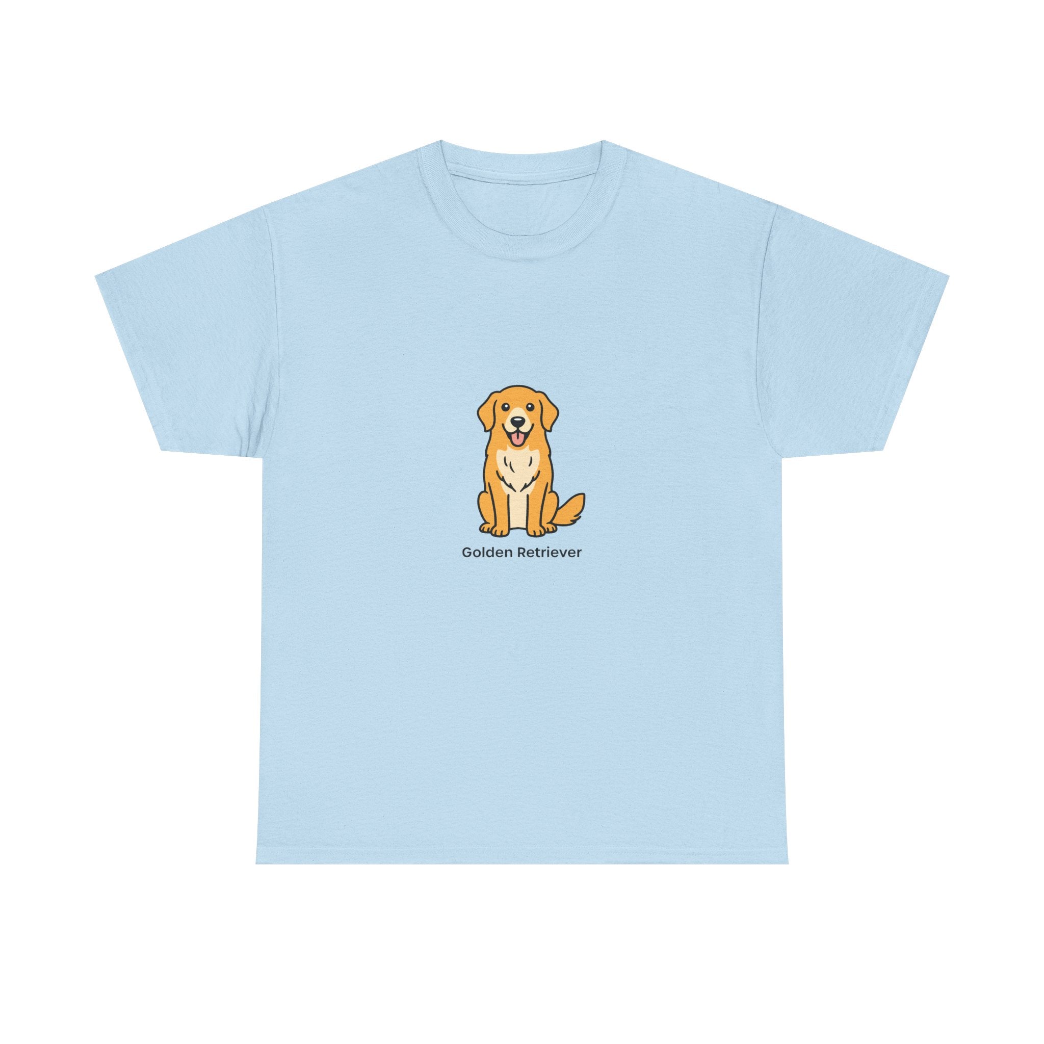 Golden Retriever Tee. Cute Sitting Dog Graphic T-Shirt for Dog Lovers