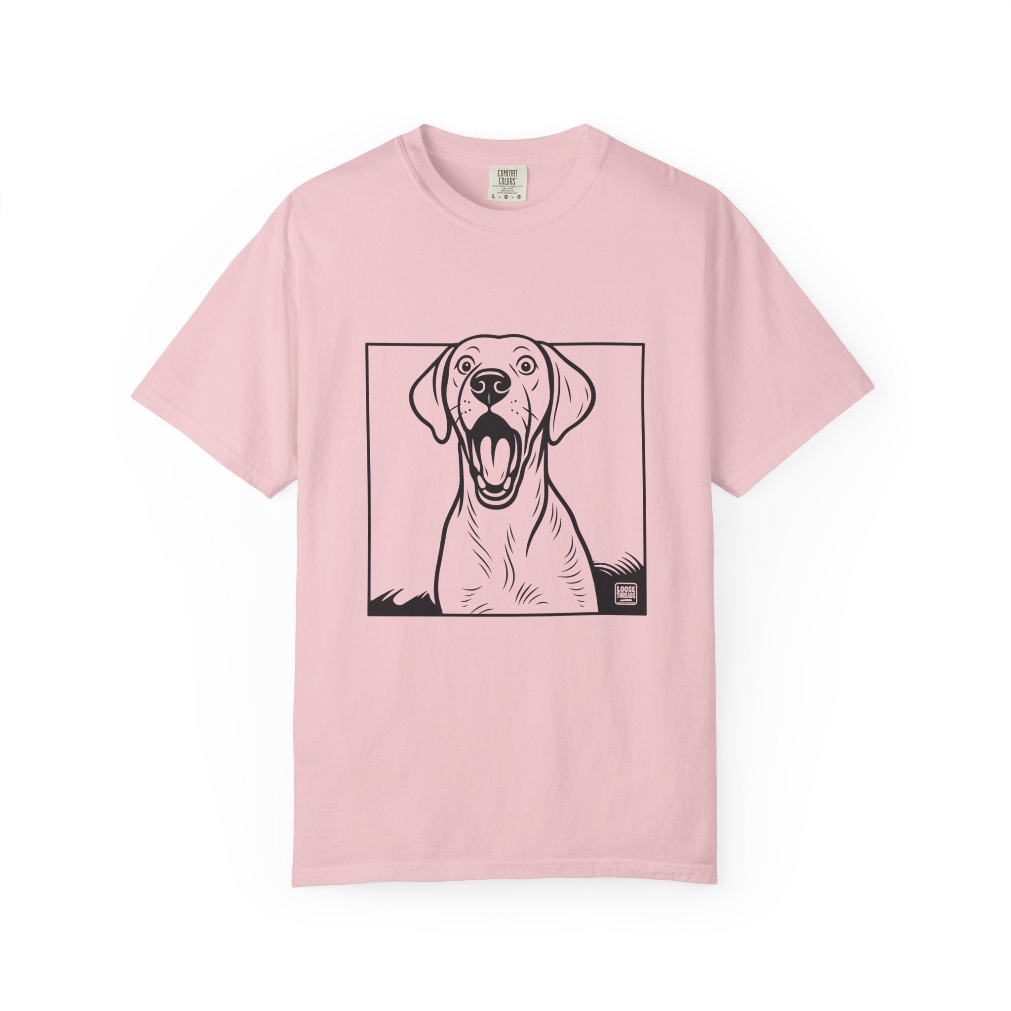 Yawning Lab Dog Graphic T-Shirt, Playful Pet Portrait Tee