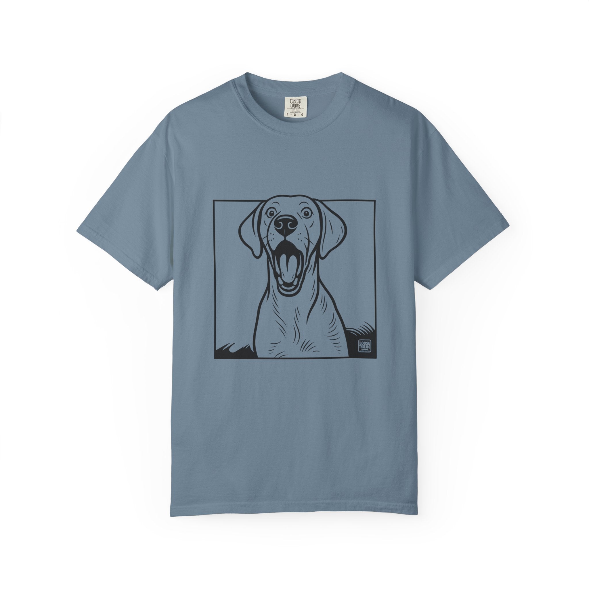 Yawning Lab Dog Graphic T-Shirt, Playful Pet Portrait Tee