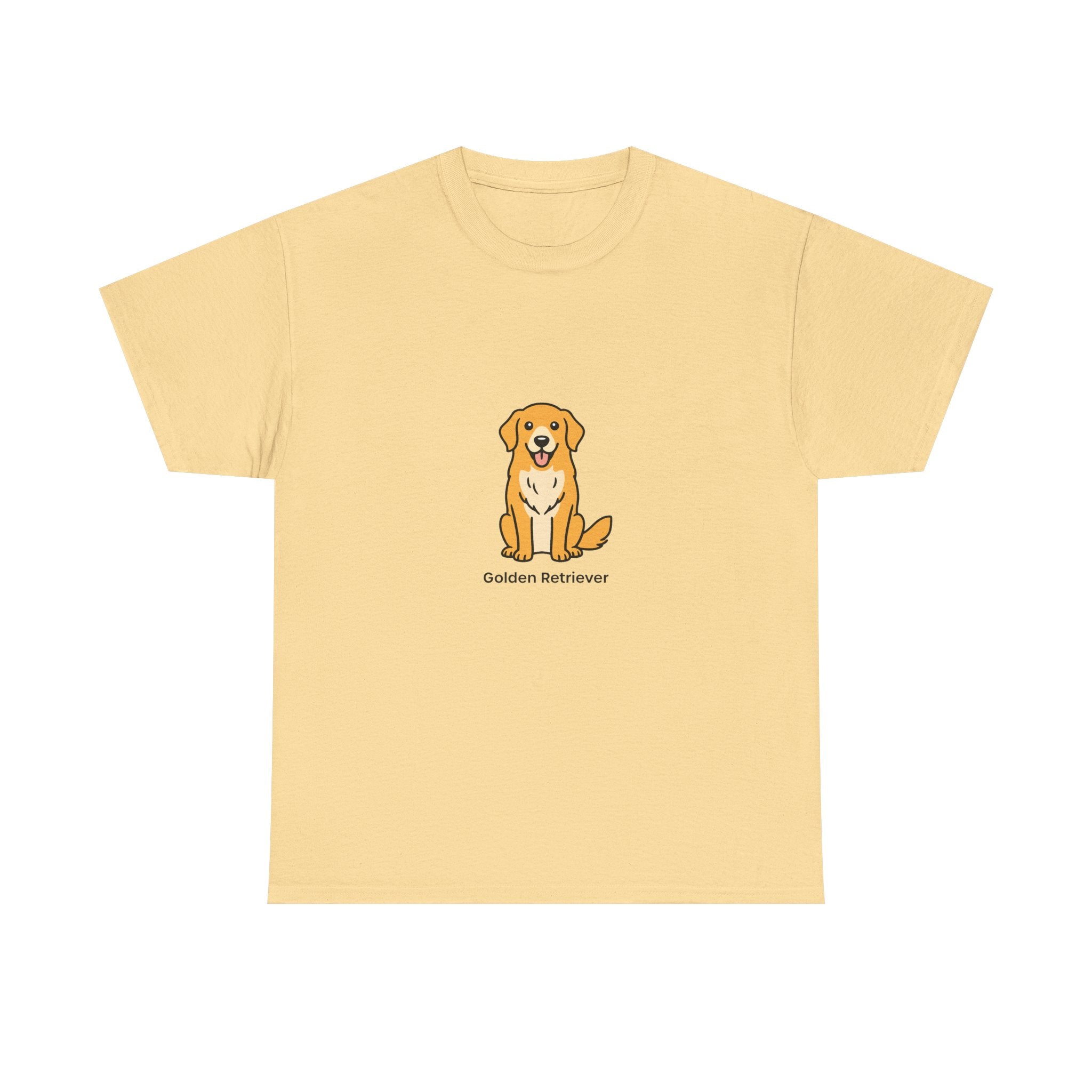 Golden Retriever Tee. Cute Sitting Dog Graphic T-Shirt for Dog Lovers