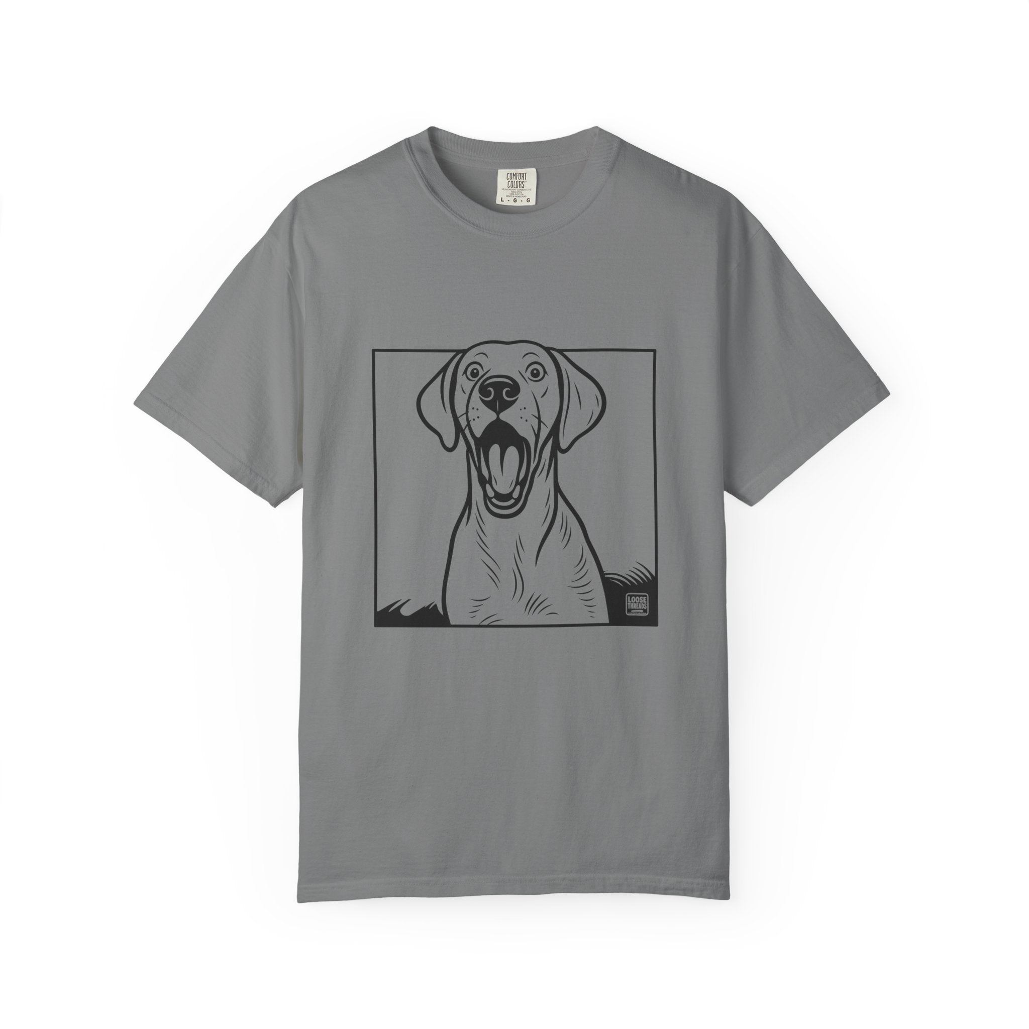 Yawning Lab Dog Graphic T-Shirt, Playful Pet Portrait Tee
