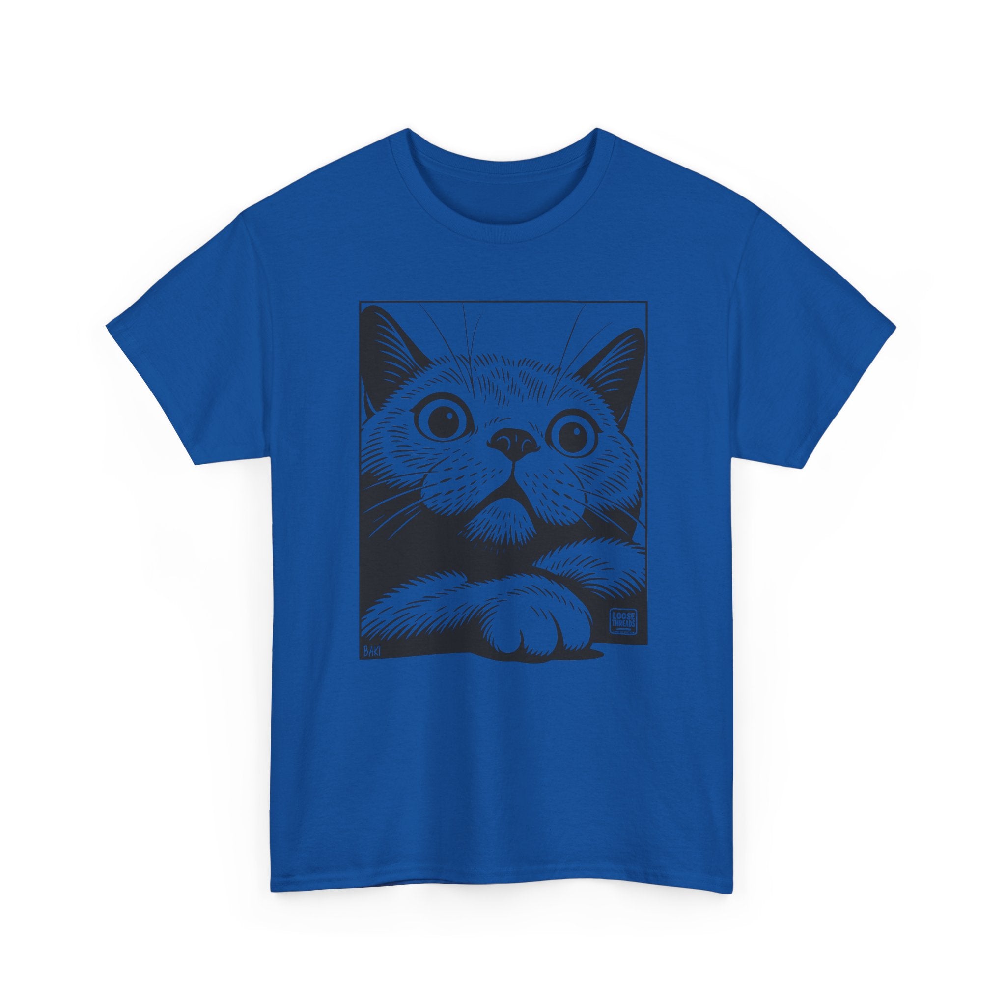Cat Portrait T-Shirt, Cute Peekaboo Cat Graphic Tee BAKI