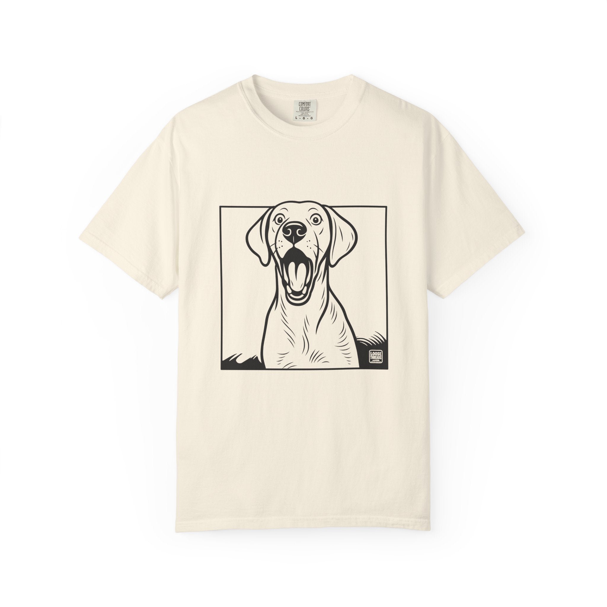 Yawning Lab Dog Graphic T-Shirt, Playful Pet Portrait Tee
