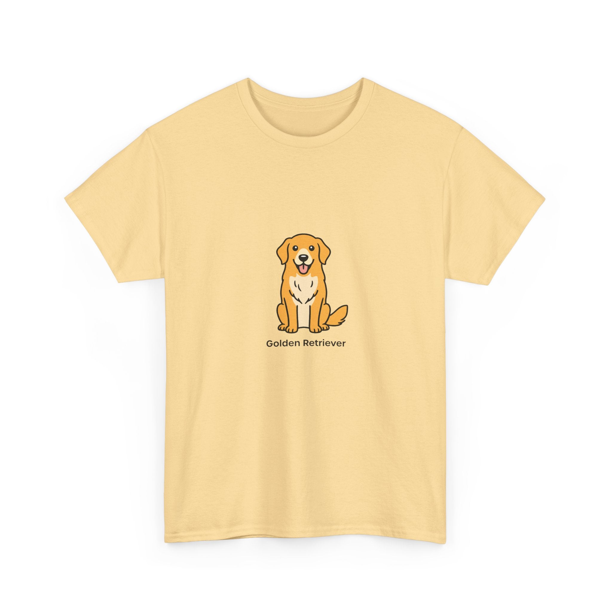 Golden Retriever Tee. Cute Sitting Dog Graphic T-Shirt for Dog Lovers