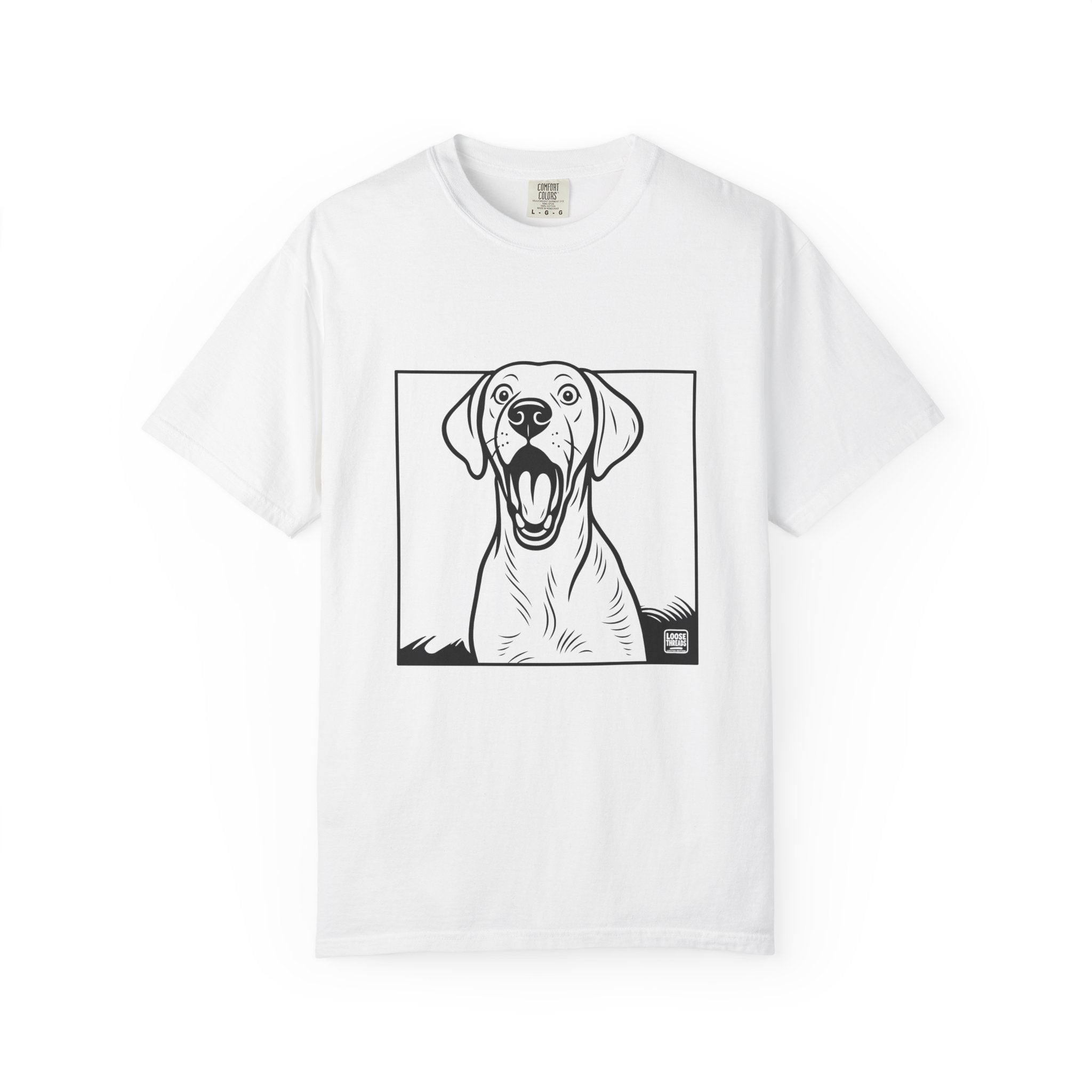 Yawning Lab Dog Graphic T-Shirt, Playful Pet Portrait Tee