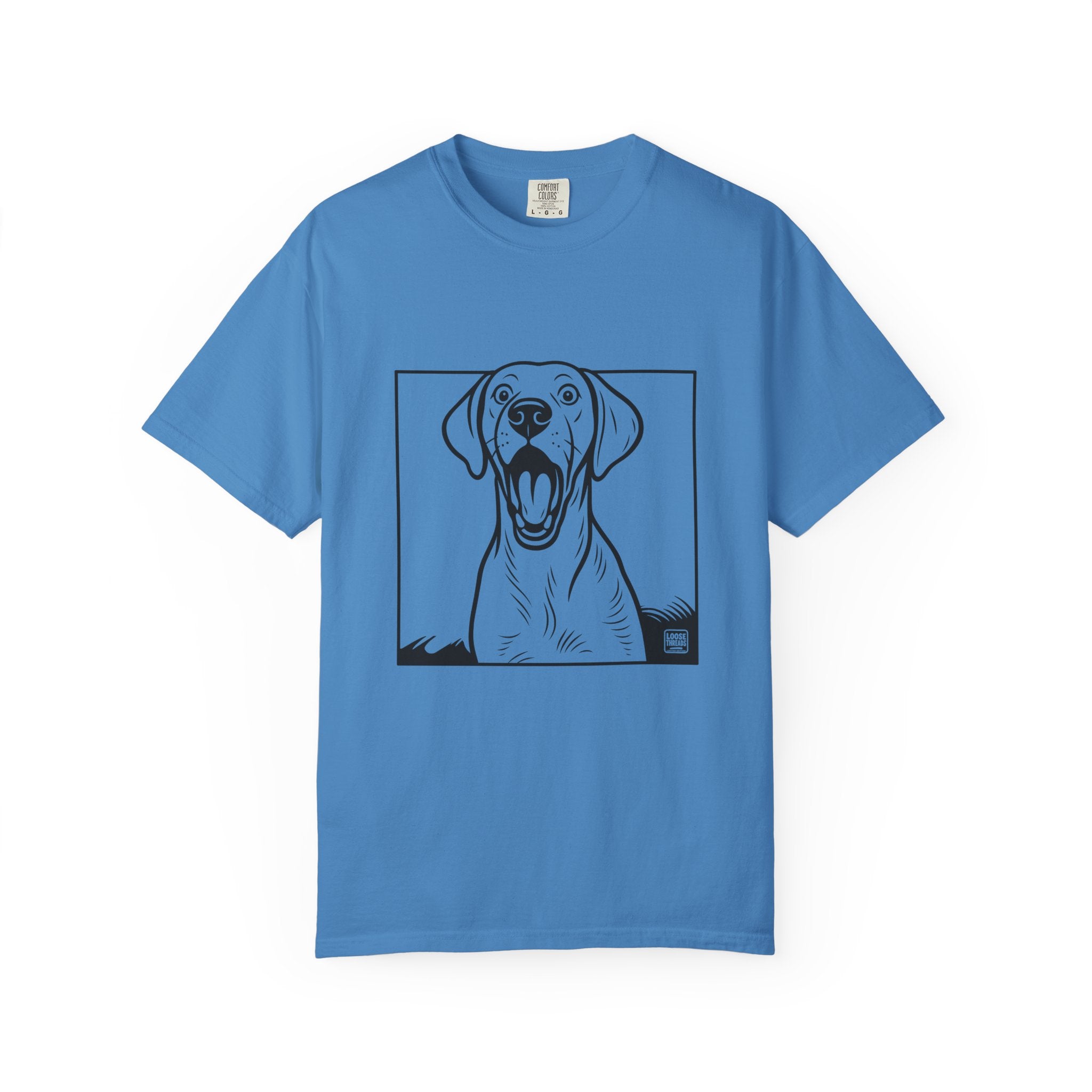Yawning Lab Dog Graphic T-Shirt, Playful Pet Portrait Tee