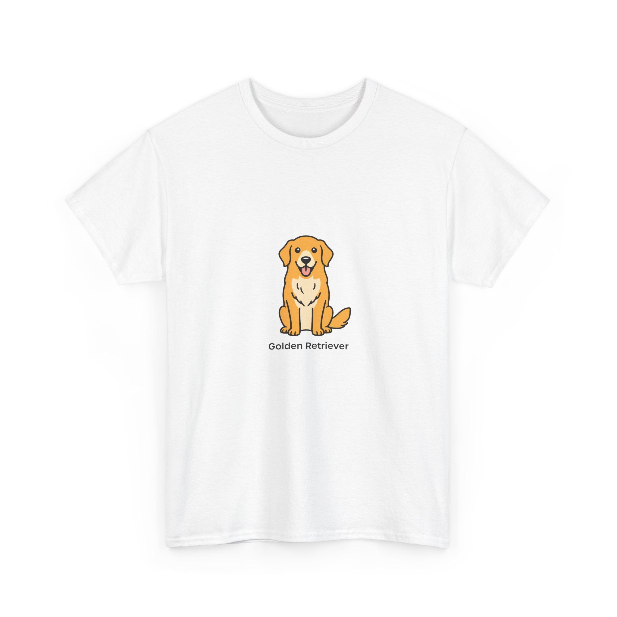 Golden Retriever Tee. Cute Sitting Dog Graphic T-Shirt for Dog Lovers