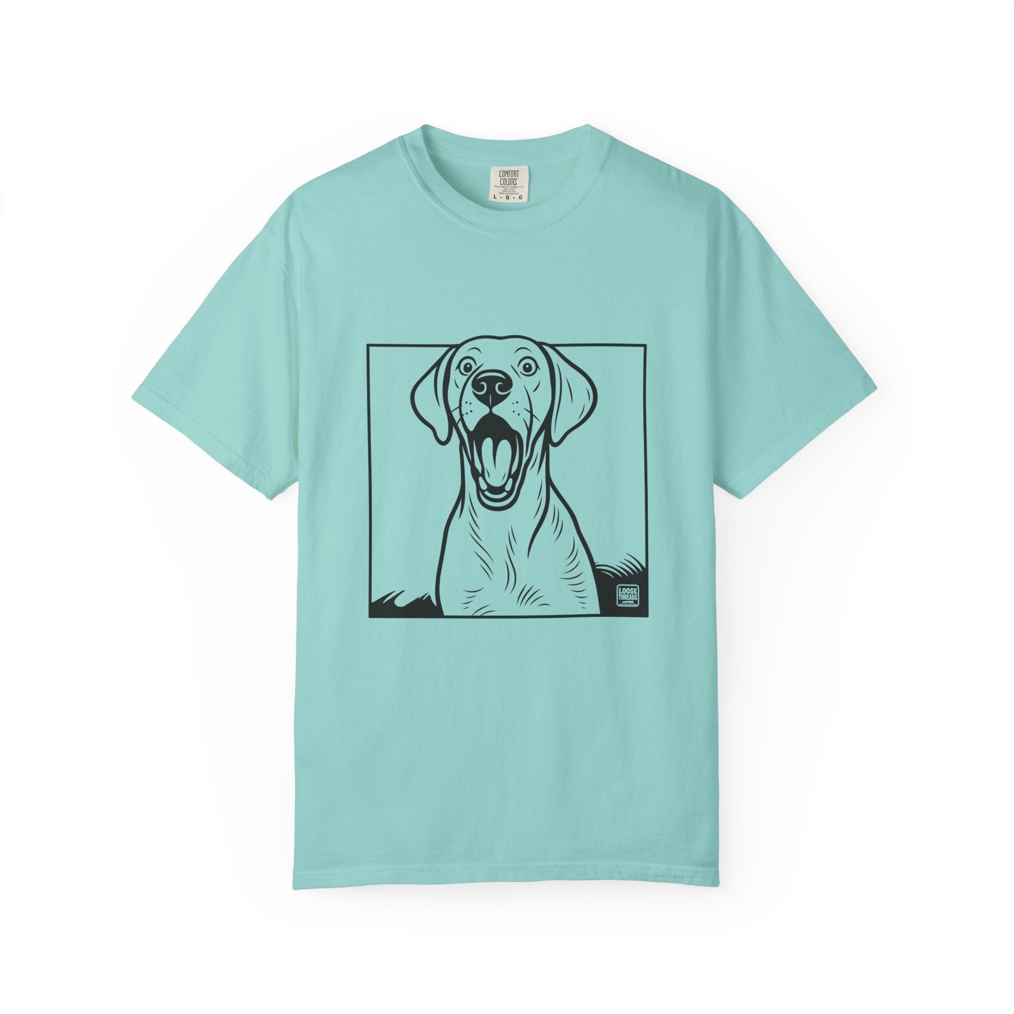 Yawning Lab Dog Graphic T-Shirt, Playful Pet Portrait Tee