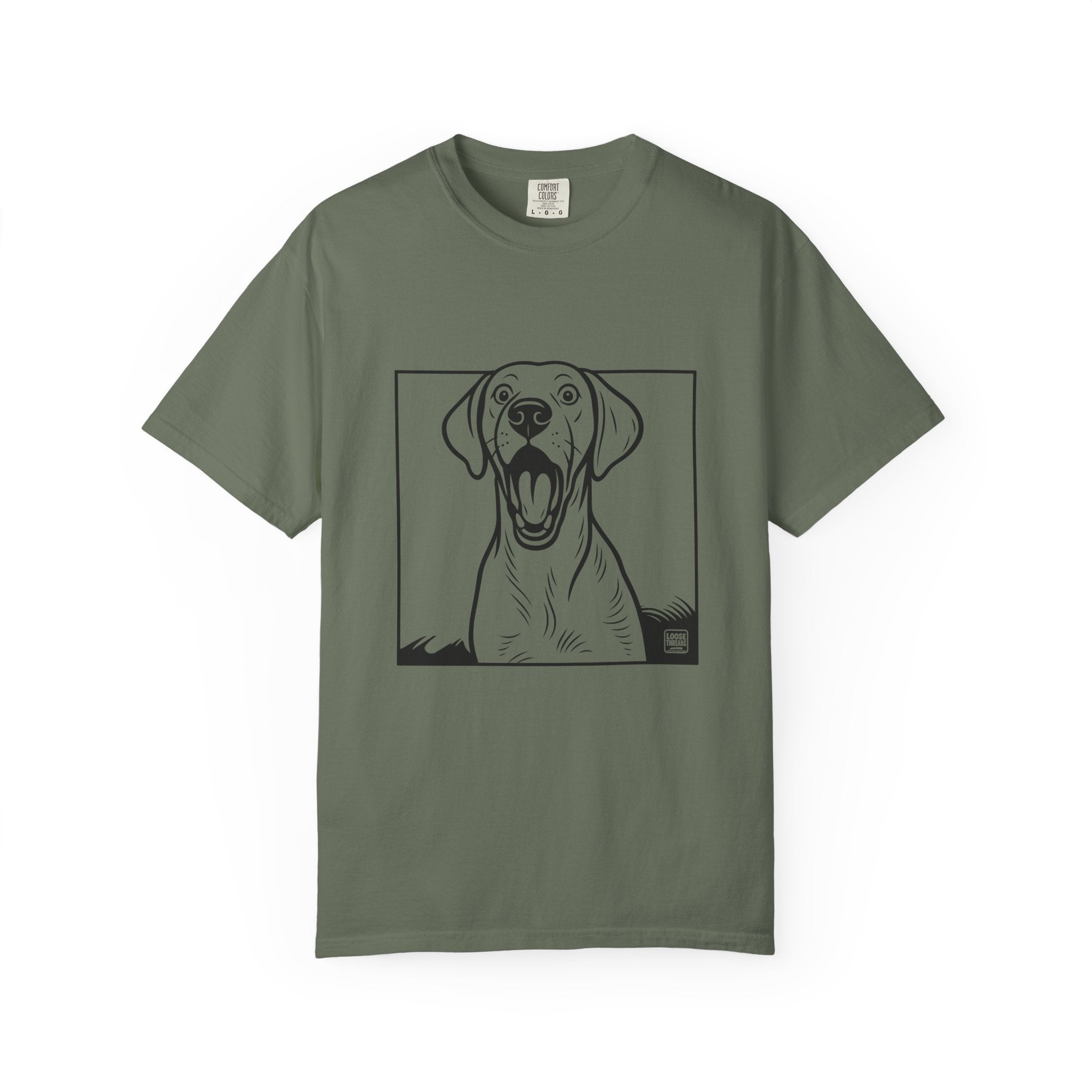 Yawning Lab Dog Graphic T-Shirt, Playful Pet Portrait Tee