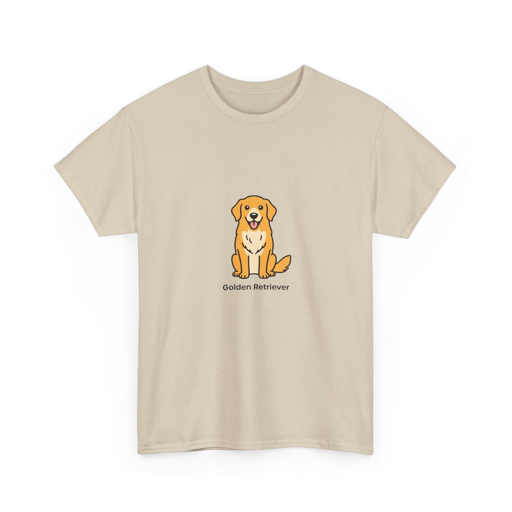 Golden Retriever Tee. Cute Sitting Dog Graphic T-Shirt for Dog Lovers