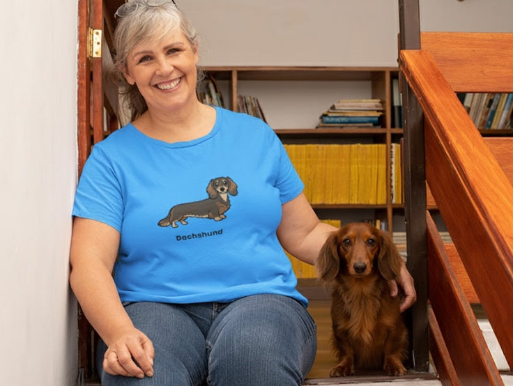 Cute Dachshund Graphic T-Shirt for Dog Lovers Unisex Wiener Dog Illustration Tee
