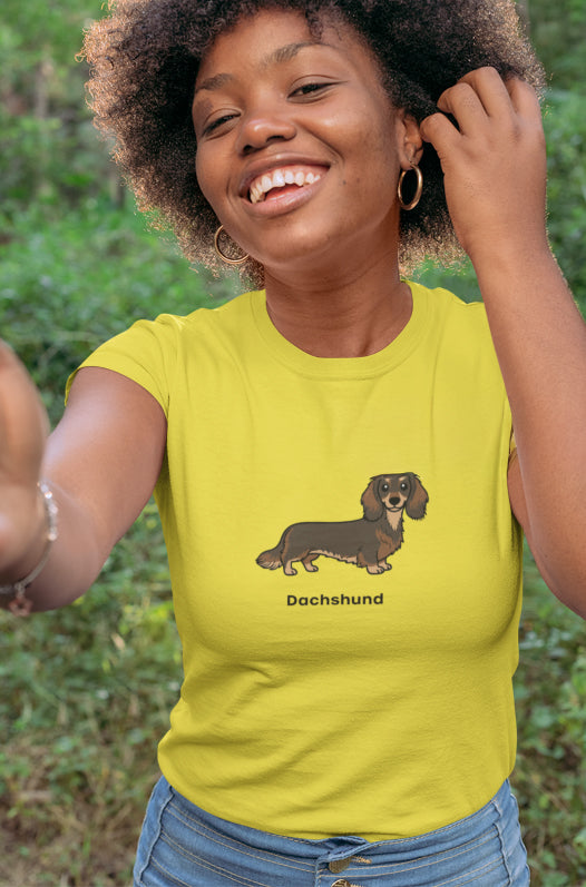 Cute Dachshund Graphic T-Shirt for Dog Lovers Unisex Wiener Dog Illustration Tee