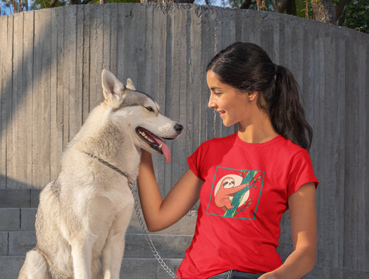 Sloth Adventure Cartoon Tee – Fun Unisex Heavy Cotton T-Shirt