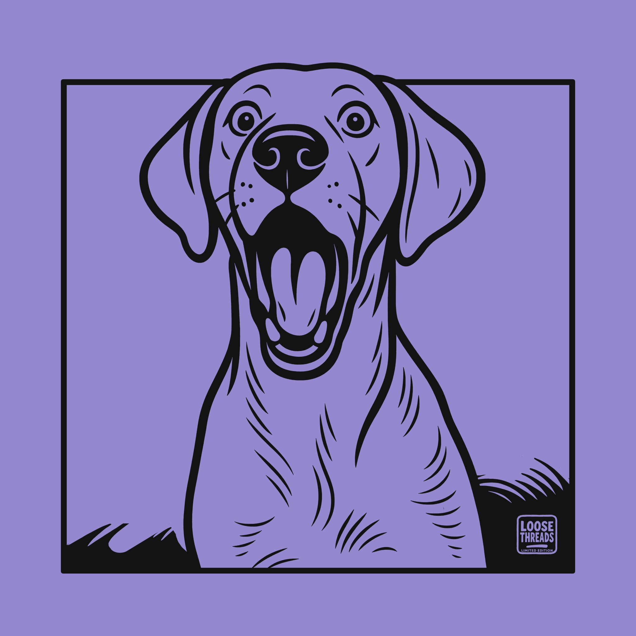 Yawning Lab Dog Graphic T-Shirt, Playful Pet Portrait Tee