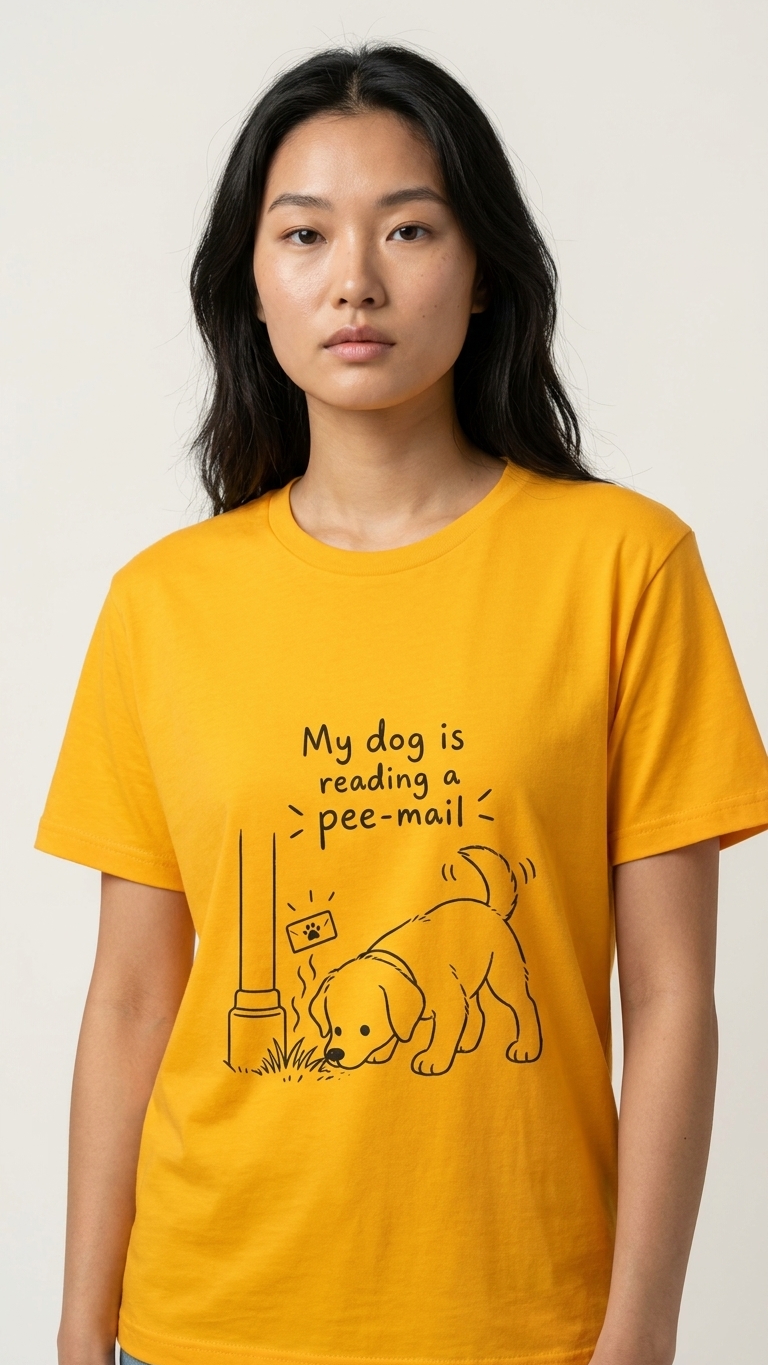 Funny Dog T-Shirt “My Dog Is Reading a Pee-Mail” Graphic Tee for Dog Lovers
