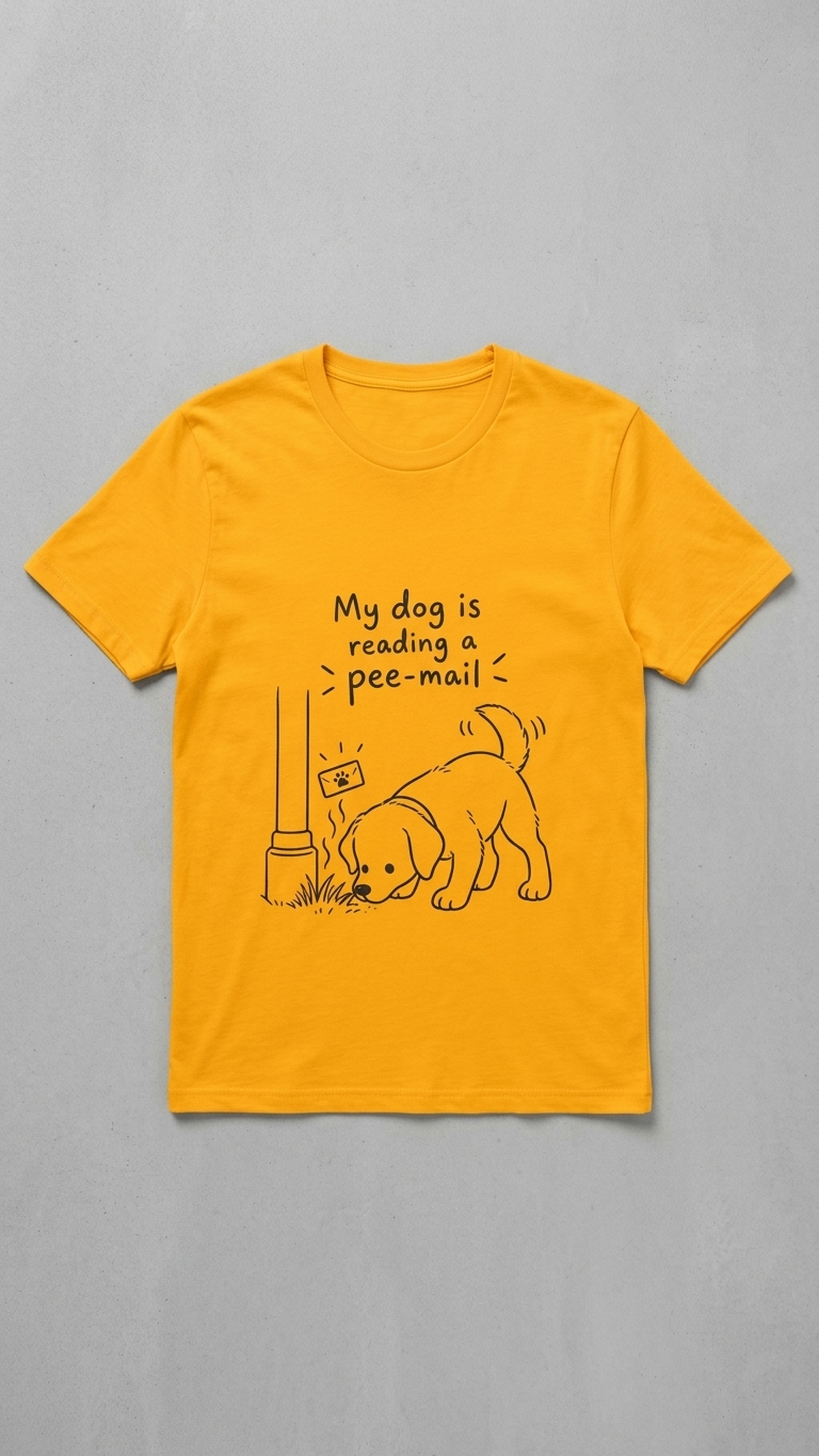 Funny Dog T-Shirt “My Dog Is Reading a Pee-Mail” Graphic Tee for Dog Lovers